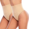 thumbnail image 2 of Culotte Gainante Taille Haute Sans Couture Contrôle du Ventre String, 2 of 5