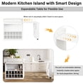thumbnail image 2 of Table d'Îlot de Cuisine Moderne Style U - Dessus en Marbre Extensible, Conception 4-en-1, 2 of 8