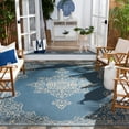 thumbnail image 4 of SAFAVIEH Beach House Janine Medallion Indoor/Outdoor Area Rug, Cream/Blue, 3' x 5', 4 of 6