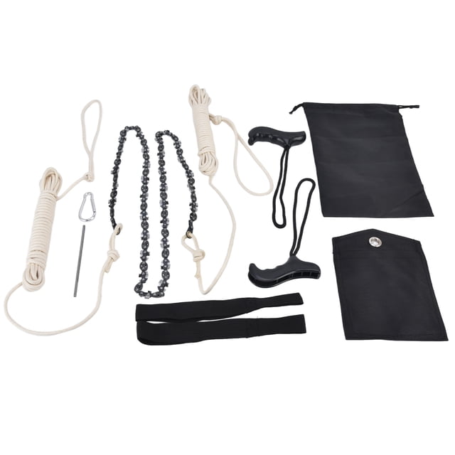 Portable Survival Saw, 64 Sections High Reach Hand Rope Chainsaw 62 Teeth Efficient For Garden For Tree Limb