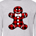 thumbnail image 4 of Inktastic Buffalo Plaid Gingerbread Man Long Sleeve Youth T-Shirt, 4 of 5