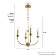 thumbnail image 6 of Hunter - Southcrest 4-light Luxe Gold, Medium Size Chandelier, Dimmable, Casual Style, Candle Shaped, for Bedrooms, Dining, Living Rooms - 48067, 6 of 7