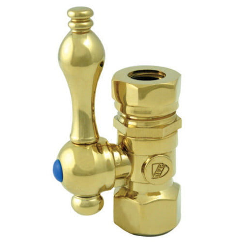 Polished Brass 2-3/4-Inch Kingston Brass CC44152 Vintage 1/2-Inch Fip X 1/2-Inch Slip Joint Straight Stop with Lever Handle