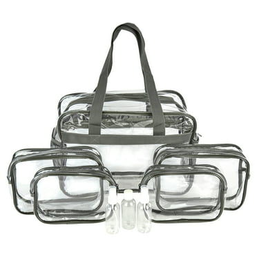 Walmart Clear Makeup and Cosmetic Bag Set for Travel with Makeup or Toiletries, PVC (8 Count)