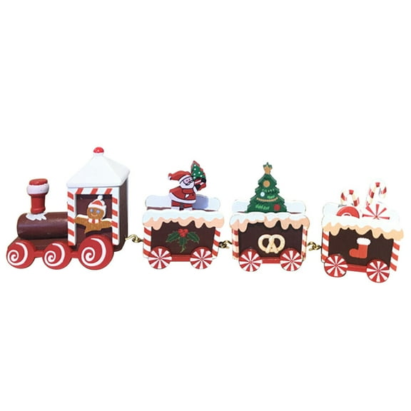 Wooden train toy Christmas decorations Wooden train Christmas New Year Supplies Children Gift