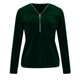 thumbnail image 4 of Blusas de Manga Larga para las Mujeres Cremallera de Cuello en V Delantera Color Sólido Top de Moda Casual, Tops de Color Sólido para las Mujeres, 4 of 9