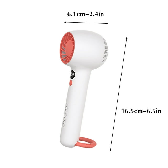 New Handheld Fan. Rechargeable Portable Mini Fan with Hook Digital Display Handheld Small Fan
