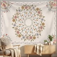 thumbnail image 4 of PBOBRIICH Floral Medallion Tapestry Bohemian Mandala Tapestry for Bedroom Brown Hippie Tapestry Wall Hanging for Room,60Wx79L, 4 of 6