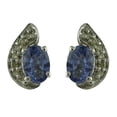 thumbnail image 1 of Tanzanite Natural Gemstone Stud Anniversary Earrings 925 Sterling Silver Jewelry, 1 of 4