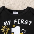 thumbnail image 5 of Tiijoy Boys New Year Outfits Long Sleeve Romper Overalls Hat Baby Clothes Set, Sizes 9-12M, 5 of 7