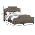 thumbnail image 5 of Benjara Gia Upholstered King Size Bed, Clipped Corners, Rich Brown Polyester Fabric, 5 of 9