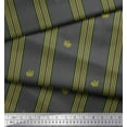 thumbnail image 3 of Soimoi Gray Rayon Fabric Leaves & Stripe Print Fabric by the Yard 56 Inch Wide, 3 of 3