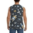 thumbnail image 4 of Balery Space Cars Men's Sleeveless Muscle Shirts Workout Tank Top, Moisture Wicking, Odor Protection-Large, 4 of 8