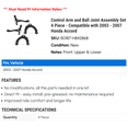 thumbnail image 2 of Control Arm and Ball Joint Assembly Set 4 Piece - Compatible with 2003 - 2007 Honda Accord 2004 2005 2006, 2 of 2