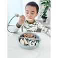 thumbnail image 6 of DropLess Plate Silicone Baby Suction Plate with Utensil Tether BPA Free Gray, 6 of 11