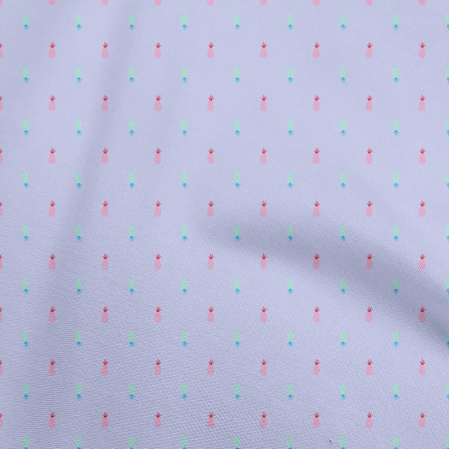 oneOone Polyester Spandex Light Purple Fabric Fruits Pineapple Craft Projects Decor Fabric Printed By The Yard 56 Inch Wide