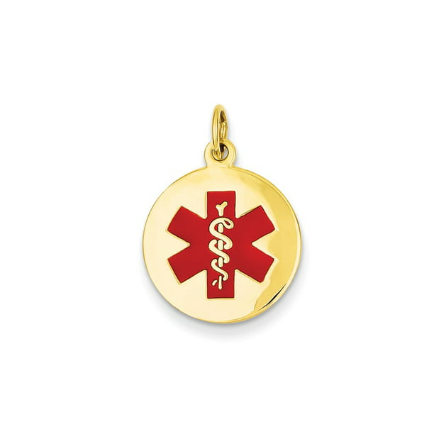 Million Charms - 14k Yellow Gold Medical ID Jewelry Pendant - Walmart
