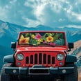 thumbnail image 3 of Yuyamidu Tropical Hibiscus Windshield Sun Shade for 1997-2018 Jeep Wrangler TJ JK JKU, Palm Leaves Sunshades Heat Shield, 3 of 7