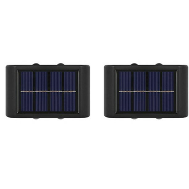 Inteprter 2 piezas de luces de pared con energía Solar para el hogar, Patio exterior, Patio, camino, detección de luz, lámpara impermeable, accesorio de Iluminación y accesorios Blanco cálido Inteprter HA066654-02B