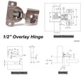 thumbnail image 2 of OUYAWEI 4 Sets Apexstone 100N/22.5Lb Hydraulic Rod Overlay 1/2 Inches Hinge+ Golden Gas Spring + Cushion Pads Lid Support Lift Support Lid Stay Gas Props Shocks for Rv Trailer Cabinet, 2 of 8