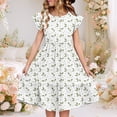 thumbnail image 2 of Robe d'Été pour Femme Wo-Fusoul, Robe Décontractée à Manches à Volants à Double Couche et Col Rond, Tissu Extensible Doux pour le Quotidien, 2 of 8