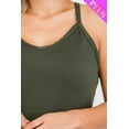thumbnail image 3 of Saronite Basic Racer Back Cami Straps Maxi Dress, Olive (Women's Plus), 3 of 4