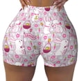 thumbnail image 2 of Lsque Easter Rabbit Pattern High Waisted Biker Shorts for Women-Tummy Control Fitness Athletic Workout Running Yoga Gym Shorts,Moisture-Wicking-, 2 of 9