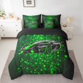 thumbnail image 3 of Feelyou Green Fahion Automobile Twin Bedding Sets 7-Piece, Square Honeycomb Bedding Comforter Set, Teens Kids Boys Girls Reversible Sheet Sets, Lightweight Room Decor, 3 of 9