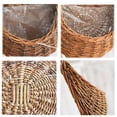 thumbnail image 6 of HomelyJoy Woven Flower Basket, Pure Handmade Rattan Flower Pots with Handle, Brown Hanging Wall Storage Basket for Garden Patio Indoor Outdoor Decor, 8.66 x 7 in, 6 of 8
