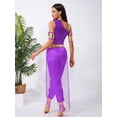 thumbnail image 6 of Aislor Women's Arabian Princess Belly Dance Costume Gem Decor Shiny Tulle Overlay Jumpsuit for Party Purple 4XL, 6 of 7