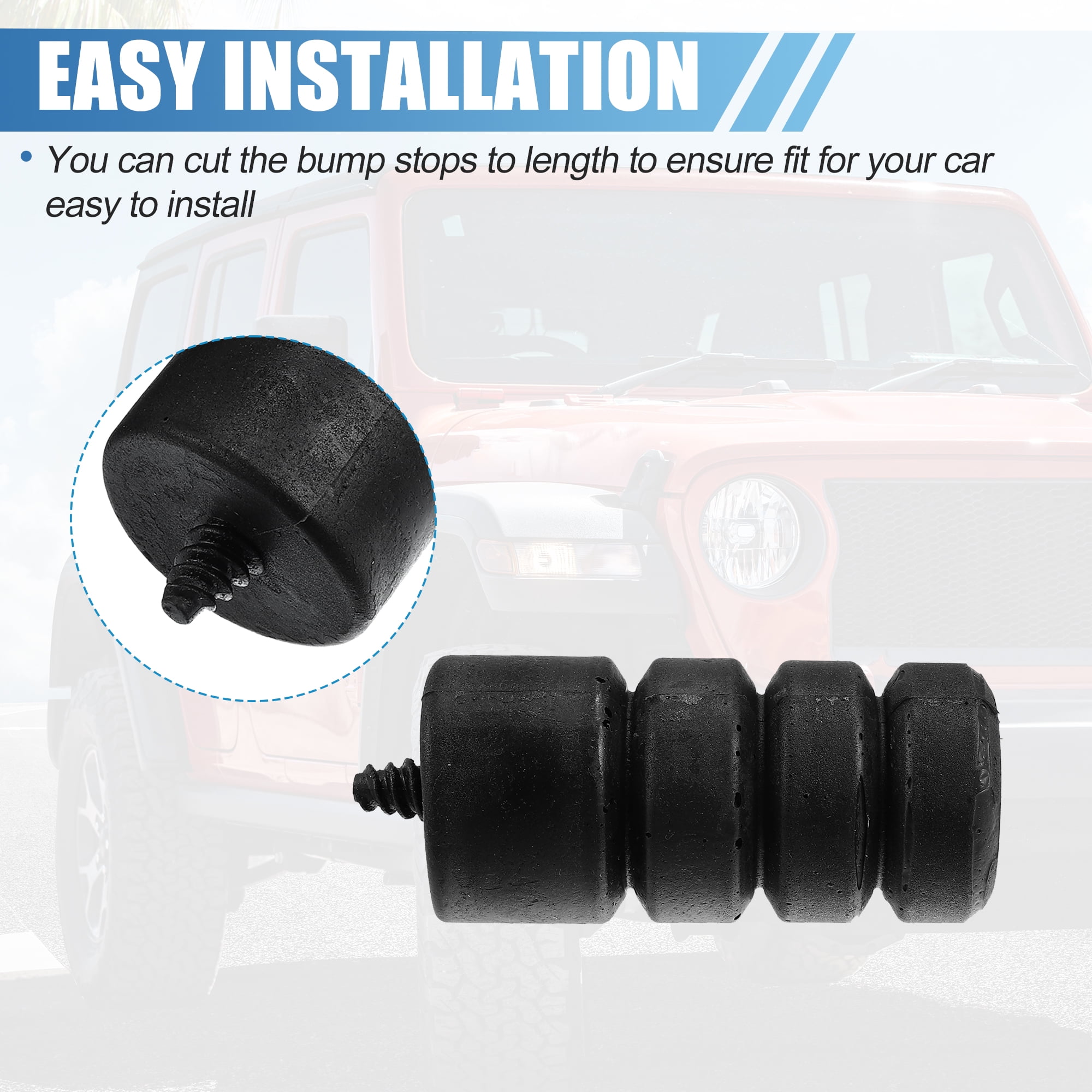 Unique Bargains 2PCS Tailgate Spare Tire Bumper Stop for Car Accessories Black Fit for Jeep JK Wrangler 2007-2017