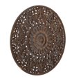 thumbnail image 6 of DecMode Brown Wooden Handmade Intricately Carved Circle Mandala Floral Wall Decor with Mandala Design, 6 of 12