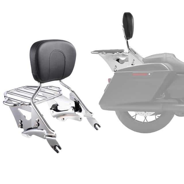 VEVOR Motorcycle Backrest Sissy Bar with Luggage Rack for Harley Touring 2009-2024