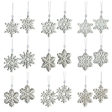 Snowflake Ornament (2 Boxes of 18) 2.5"D Wood