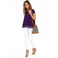 thumbnail image 3 of KISSMODA Summer Casual Tunic Tops For Womens Short Sleeve T Shirts Round Neck Pleated Blouse, 3 of 4