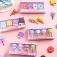 thumbnail image 4 of Fun School Supplies Novelty Food Shape Rubber Erasers Cute Cone Dessert Style Non Toxic Erasing Tool Portable Stationery Accessories For Desk Document Draft Modification, 4 of 5