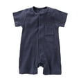 thumbnail image 2 of Kctiaxy Toddler Baby Girl Summer Clothes Boy Romper Short Sleeve Cre W Neck Cotton T-Shirt Jumpsuits Solid Color Causal Cute Breathable Onesie Outfits 0-12 Monthss, 2 of 3