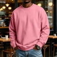 thumbnail image 2 of UDAUDU Mens Long Sleeve Sweatshirt Crew Neck Multiple Colors Basic Loose Fit Fleece Pullover Tops for Jogging Hiking Casual Daily Wear Pink 2XL, 2 of 9
