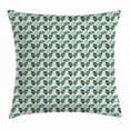 thumbnail image 1 of Gingko Throw Pillow Cushion Cover, Mother Nature Ginkgo Biloba Tree Leaves Homeopathic Therapy Foliage Pattern, Decorative Square Accent Pillow Case, 16 X 16 Inches, Green and White, by Ambesonne, 1 of 2
