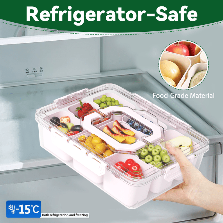 LLMRR 9 Compartments Snackle Box Container, Divided Serving Tray