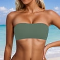 thumbnail image 7 of Women tank top Removable Bandeau Bikini Top solid color sleeveless swimwear Adjustable Straps 2 in 1 print cropped camis Beach Pool, 7 of 7