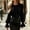 #H-Black, variant on Womens Lapel Ruffle Tie Front Blouse Puff Long Sleeve Flare Cuffed Chiffon Work Office Shirts,Black,Size 2XL