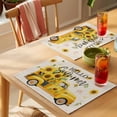thumbnail image 4 of Placemat Set of 6 Sunflower Truck Placemats for Dining Table Vintage Hello Summer Washable Table Mats for Kitchen and Party Decor Indoor & Outdoor Use, 4 of 8