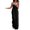 Black, variant on Women Summer Jumpsuit Backless Sleeveless Spaghetti Strap Wide Leg Loose Deep Crotch Pockets Full Length Lady Long Jumpsuit