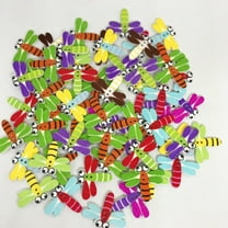 MUSEYA 100Pack Insect Buttons for Crafts Wooden Assorted Color for Scrapbook Making Decorative Items for Artists