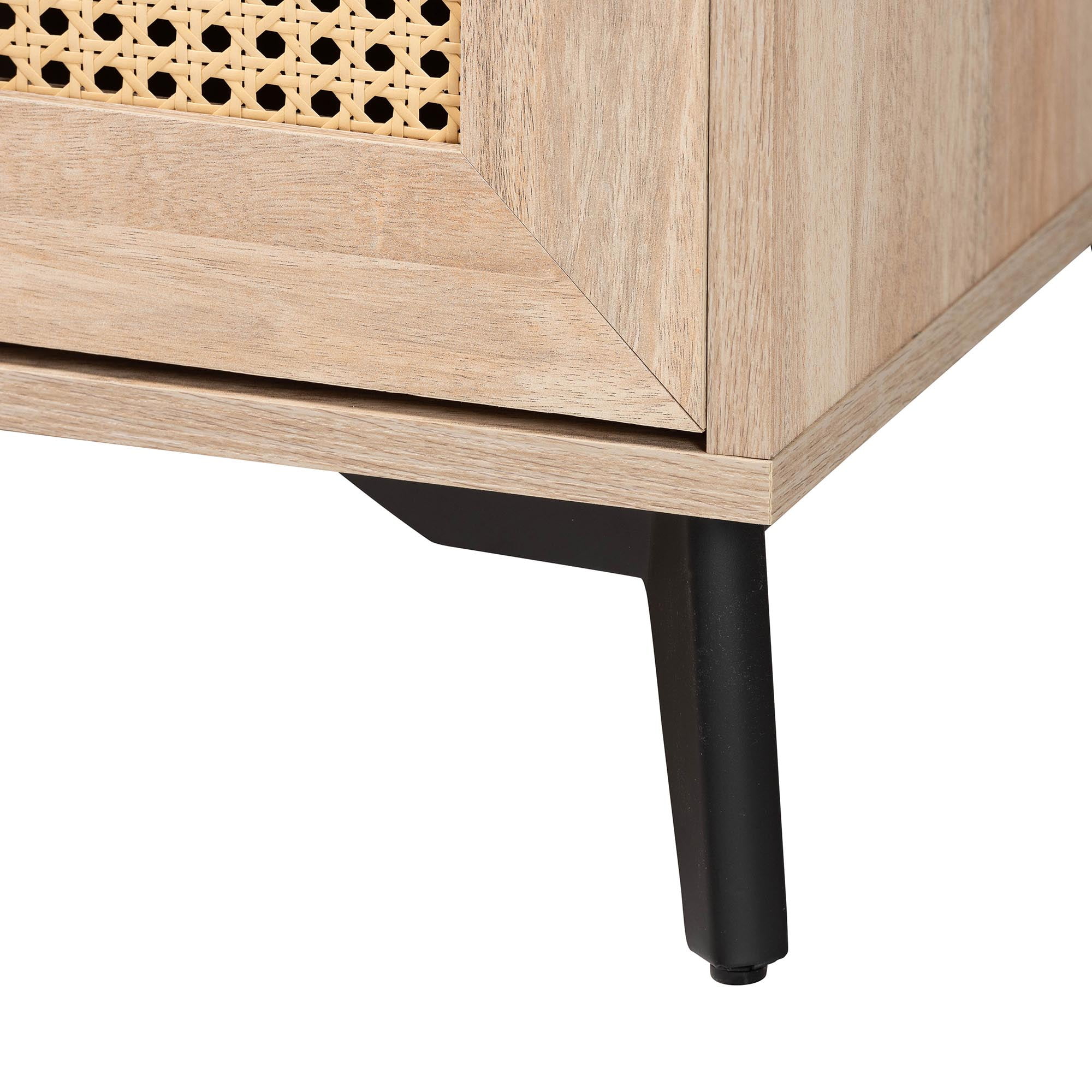 Baxton Studio Pavone Mid-Century Kitchen Cabinet, 5-Shelf , Oak Brown