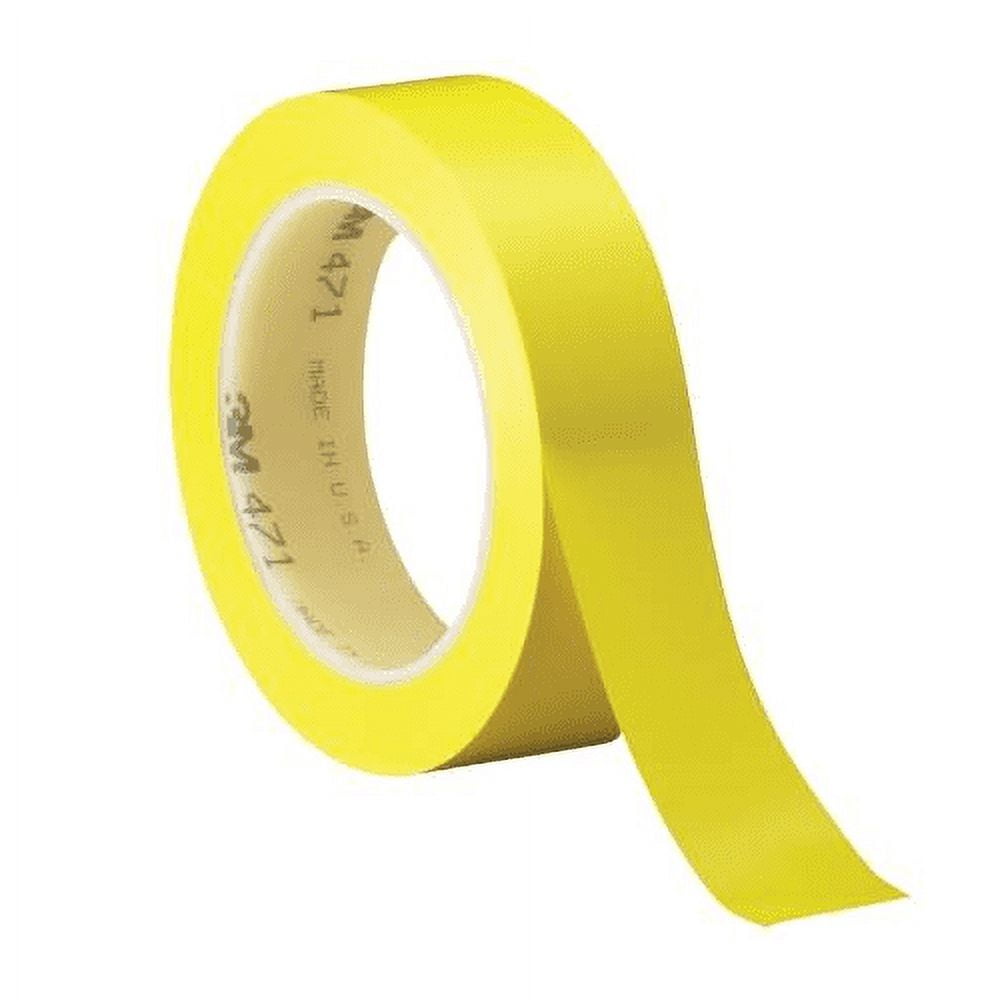 3M Vinyl Tape 471 Yellow 1" X 36 Yard Roll (3 Pack)