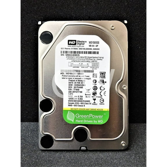 Western Digital WD15EVDS 1.5TB 7.2K SATA 3Gb/s 3.5in Hard Drive