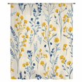 thumbnail image 2 of Blue Yellow Spring Floral Sheer Curtains 45 Inches Long, Summer Blooms Botanicals Light Filering Curtains, Breathable Simi Curtain Privacy Drapes for Kitchen Bathroom Small Window Treatment, 2 of 9