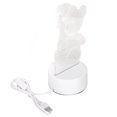 thumbnail image 2 of Base de lámpara de luz LED 3D con hoja acrílica de oso pequeño, alimentado por USB, luz cálida suave, estilo tallado con láser, 2 of 14